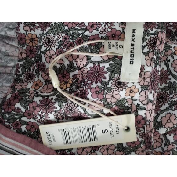 Max Studio Women’s Small Faux Wrap Top V-Neck Floral Print Long Sleeve - Picture 5 of 7